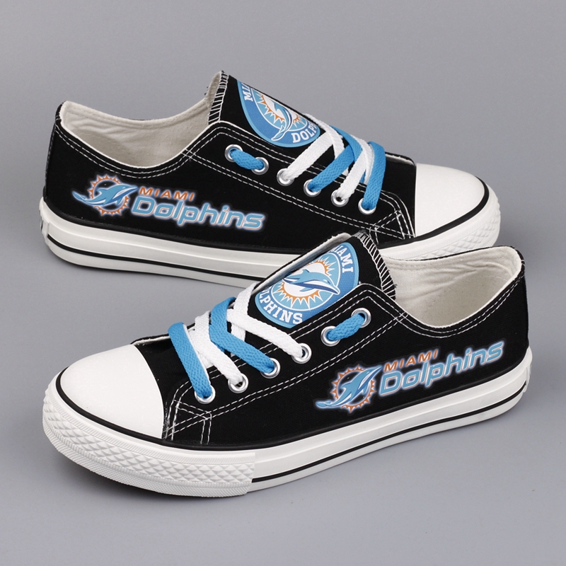 Women's Miami Dolphins Repeat Print Low Top Sneakers 003 Women's Miami Dolphins Repeat Print Low Top Sneakers 003